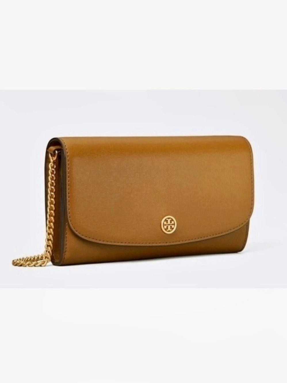 Tory Burch Robinson Chain Wallet Brown Crossbody Bag